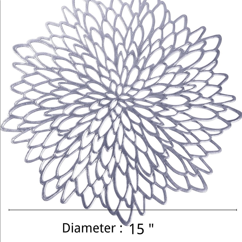 10 Pack Silver Metallic Placemats Laminated Vinyl Dining Table by Snowkingdom